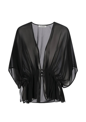 Max Mara v-neck button coat - Black