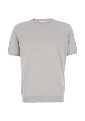 Kangra short-sleeve knitted cotton sweater - Grey