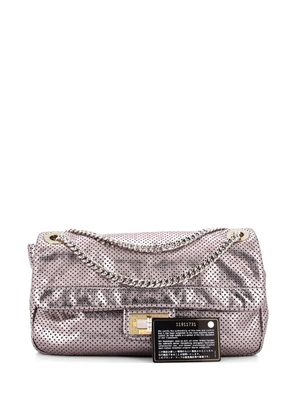 CHANEL Pre-Owned Drill Flap Bag Perforated Leather Medium shoulder bag - Silver