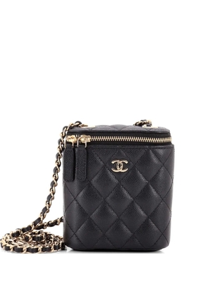 CHANEL Pre-Owned Vertical Classic Vanity Case with Chain Quilted Caviar Small shoulder bag - Black