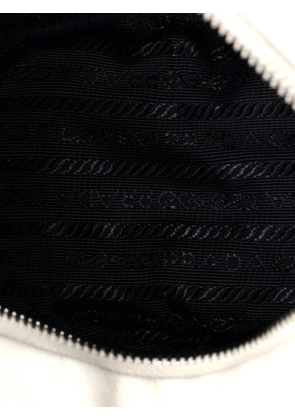 Prada Pre-Owned Triangle Logo Zip Leather Small crossbody bag - White