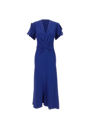 Victoria Beckham Eve v-neck draped midi dress - Blue