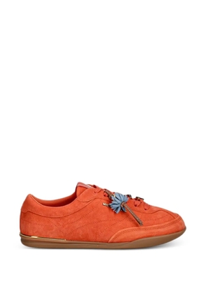 Michael Michael Kors Nolan floral-appliqué suede sneakers - Orange