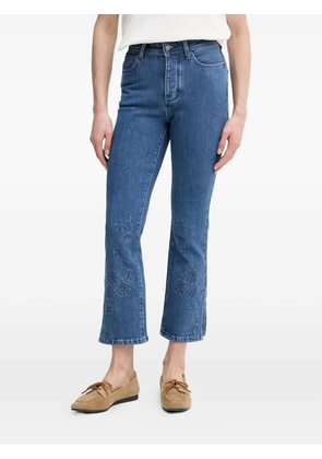 Hoss Intropia Bruna floral-embroidery split-hem jeans - Blue