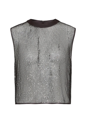 TWP sequin-netting tank top - Black