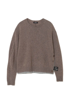 Undercover checked-trim sweater - Brown