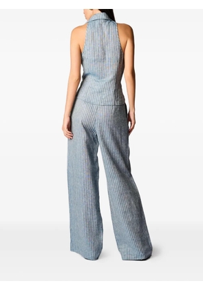 HEVRON striped wide leg trousers - Blue