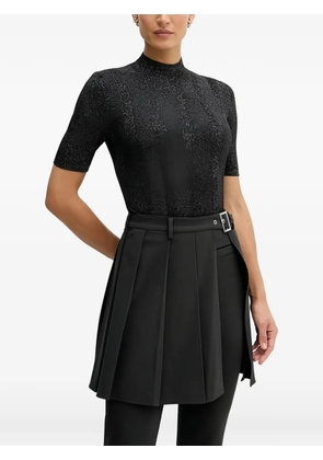 Sisley short-sleeve turtleneck sweater - Black