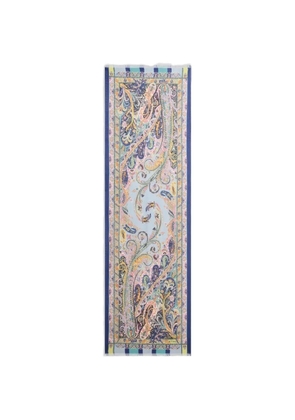 ETRO paisley silk scarf - Blue