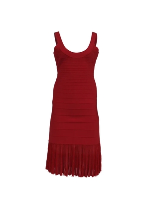 Hervé Léger Pre-Owned pleated bandage midi dress - Red