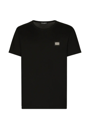 Dolce & Gabbana cotton T-shirt with branded tag - Black