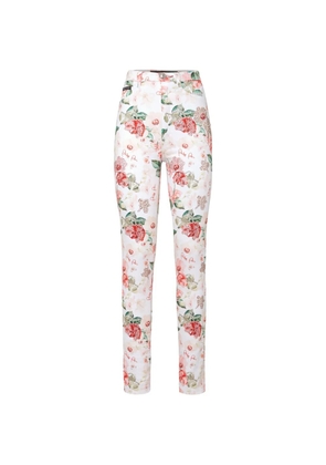 Philipp Plein crystal tropical flower trousers - White