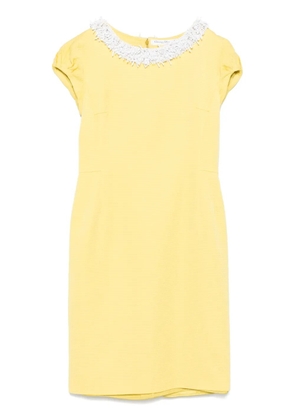 Christian Dior Pre-Owned 2009 bead-embellished midi dress - Yellow