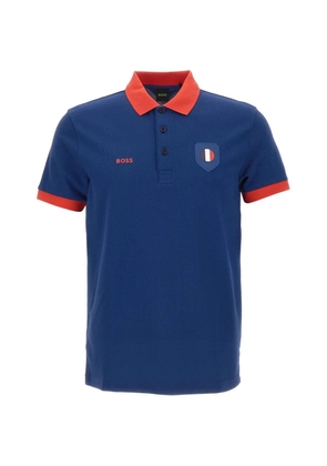 BOSS logo-detail polo shirt - Blue