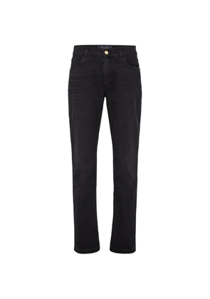 Billionaire embroidered stone-wash jeans - Black
