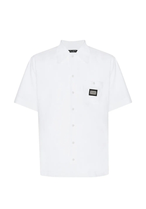 Dolce & Gabbana cotton Hawaiian shirt with branded tag - White