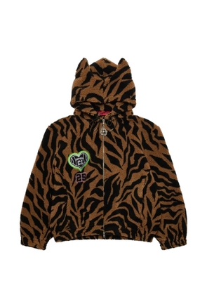 Chopova Lowena tiger print hooded sweatshirt - Brown