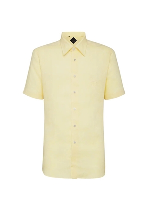 Billionaire logo-embroidered short-sleeve shirt - Yellow
