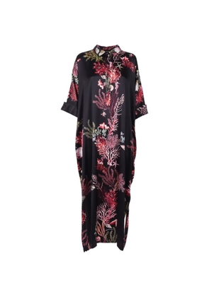 Shirtaporter floral-print caftan dress - Black