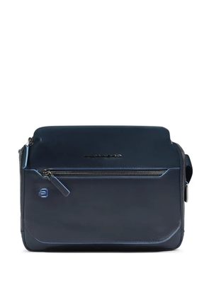 PIQUADRO personalizable leather crossbody bag - Blue