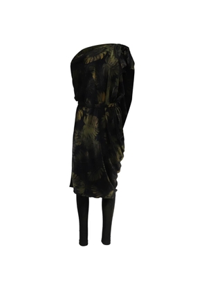 Lanvin Pre-Owned palm leaf print dress leggings set - Black