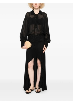 Patrizia Pepe lace-detail asymmetric dress - Black