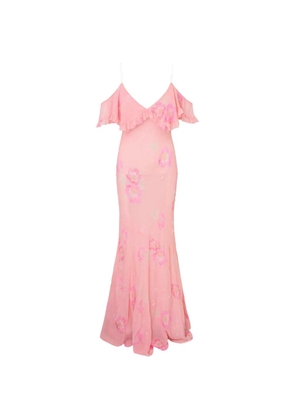 LoveShackFancy Librae ruffled floral maxi dress - Pink