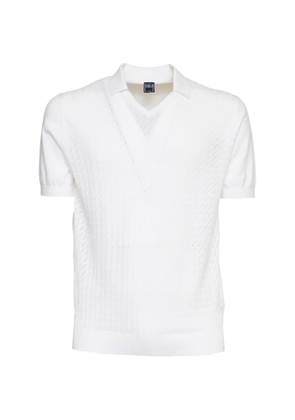 Fedeli Felipe Giza patterned V-neck T-shirt - White