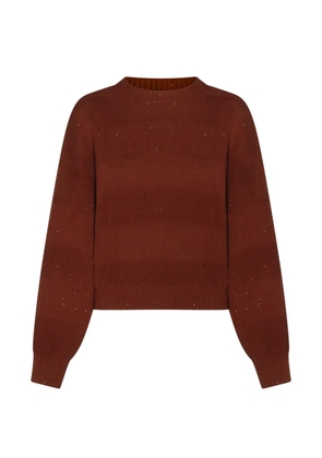 Brunello Cucinelli ribbed trim sweater - Brown