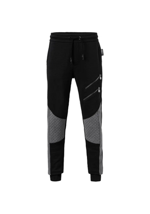 Philipp Plein quilted-panel track pants - Black