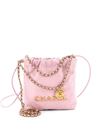 CHANEL Pre-Owned 22 Chain Hobo Quilted Calfskin Mini crossbody bag - Pink
