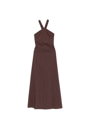 Patrizia Pepe pinstripe-pattern maxi dress - Brown