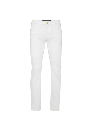 Billionaire embroidered straight jeans - White