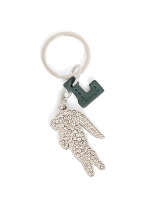 Lacoste crystallised leather keyring - Silver