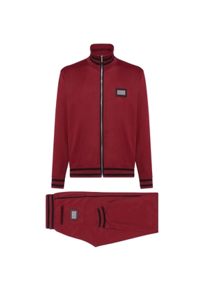 Billionaire ribbed striped tracksuit set - Red