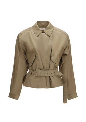 Saint Laurent flap-pockets belted jacket - Neutrals