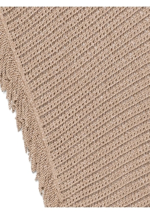 SIMONA CORSELLINI metallic-effect open-knit scarf - Brown
