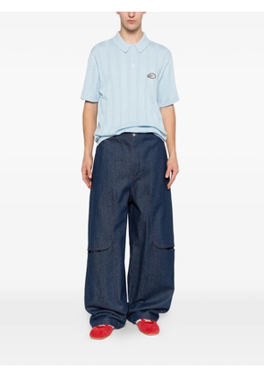 KidSuper embroidered striped polo shirt - Blue