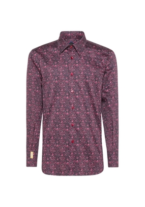 Billionaire Crest slim-fit baroque-print shirt - Black