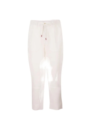Kiton drawstring linen trousers - White