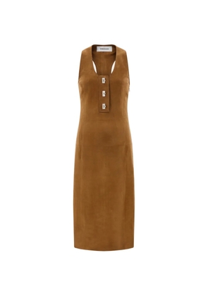 Ferragamo racer back dress with Hug buckle detail - Neutrals