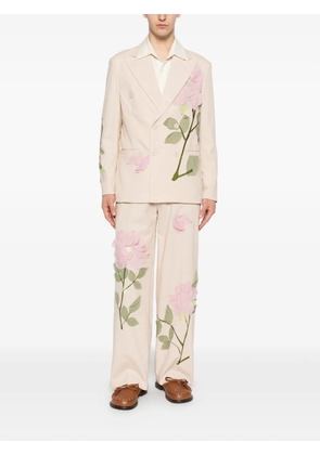 KidSuper floral-detail double-breasted blazer - Neutrals