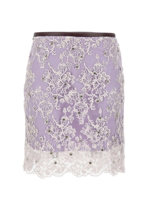 Jacques rhinestone-embroidered mini skirt - Purple