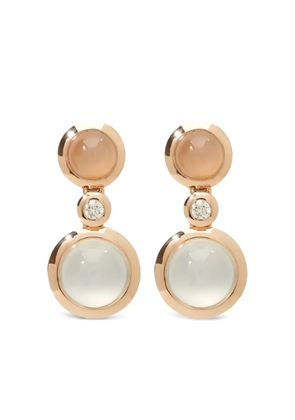 TAMARA COMOLLI 18K rose gold diamond and moonstone earrings