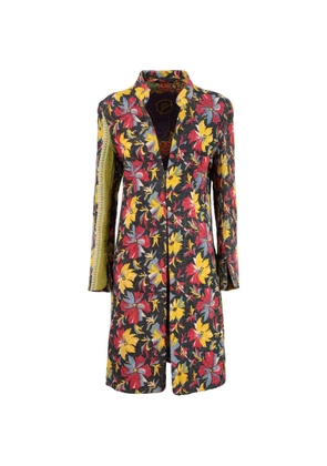 Vintage multicoloured floral coat - Black