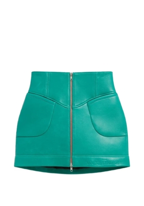 KNWLS panelled zip mini skirt - Green