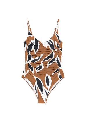 Maryan Mehlhorn Nomade leaf-print swimsuit - Brown