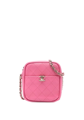 CHANEL Pre-Owned 2018-2019 Stitched Goatskin Casual Trip North South Camera Case crossbody bag - Pink