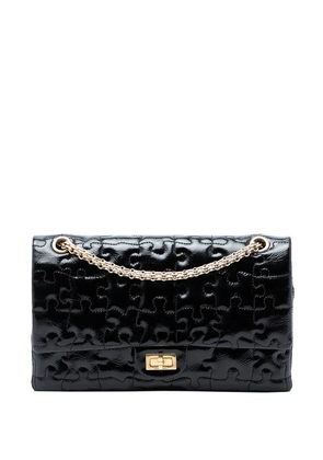 CHANEL Pre-Owned 2008-2009 Reissue 2.55 Crackled Patent Puzzle Double Flap 226 shoulder bag - Black