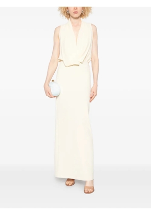Patrizia Pepe Draped long dress - Neutrals